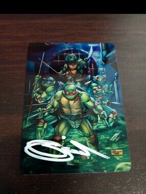 Teenage mutant ninja turtles Metal card Signed by Sajad shah with COA